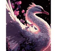 Картина за номерами Краса лебедя на чорному фоні розміром 40х50 см Strateg: (AH1110)