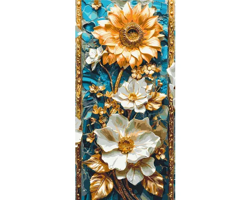 Картина по номерам Нежные цветы с красками металлик 40х80 см Оригами (LW5101)