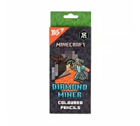 Карандаши цветные 12 цветов Minecraft Diamond Miner YES (290720)