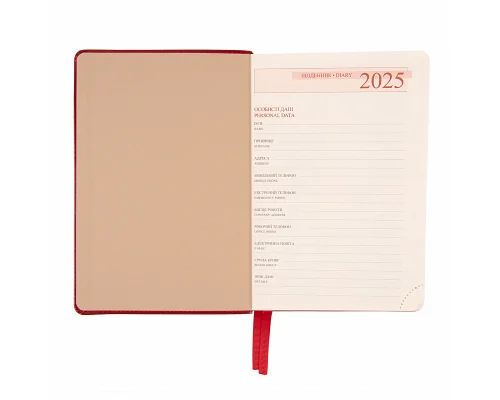 Ежедневник А5 Leo Planner датированный 2025 красный 368 стр (252537)