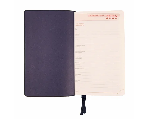 Ежедневник 12х20cм Leo Planner датированный 2025 термо синий (252511)