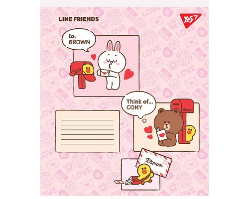 Тетрадь школьная Line friends 12 листов линия YES (766545)