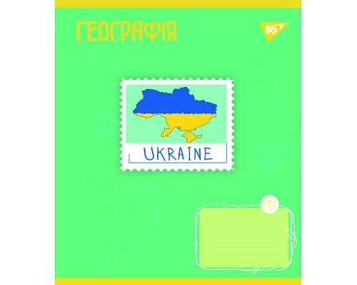 Зошит предметний ГЕОГРАФІЯ Ukraine forever 48 аркушів клітинка YES (766778)