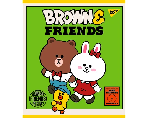 Тетрадь Line Friends А5 12 листов клетка YES (766795)