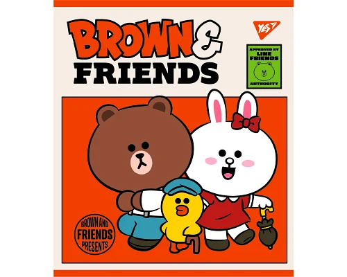 Тетрадь Line Friends А5 12 листов клетка YES (766795)