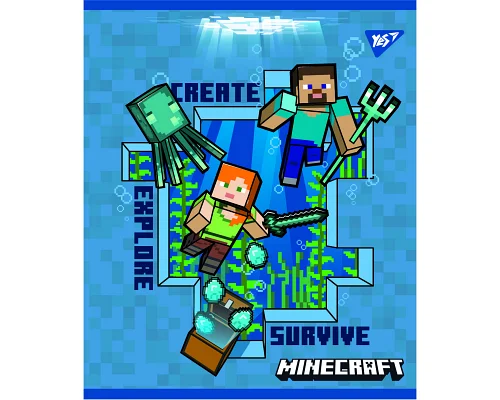 Тетрадь Minecraft 12 листов линия YES (766807)