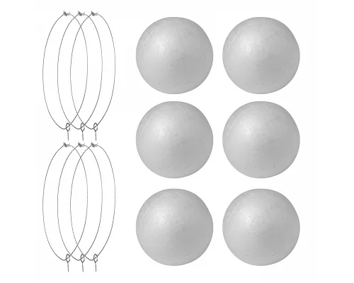 Пенопластовые заготовки Шар 6штука 5 см Santi (743108)