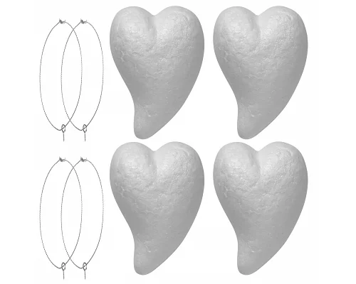 Пінопластові заготовки Серця фігурні 4штука 6,5 см Santi (743115)