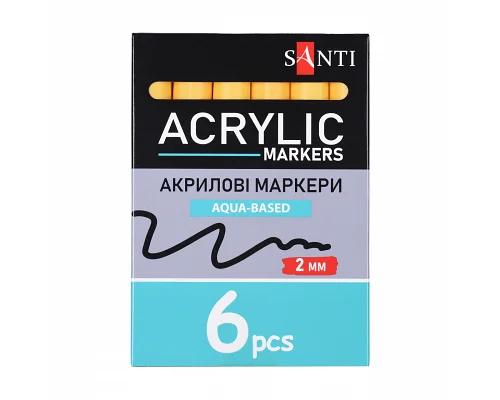 Маркер акриловый SAC-01 желтый 2 мм Santi (391030)