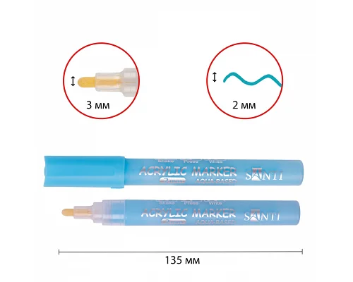 Маркер акриловый SAC-17 голубой 2 мм Santi (391046)