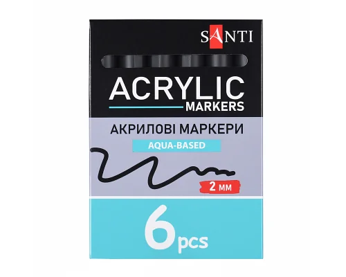 Маркер акриловый SAC-21 черный 2 мм Santi (391050)