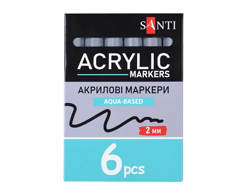 Маркер акриловий SAC-23 сірий 2 мм Santi (391052)