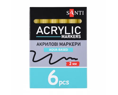 Маркер акриловий SAC-25 золото 2 мм Santi (391054)