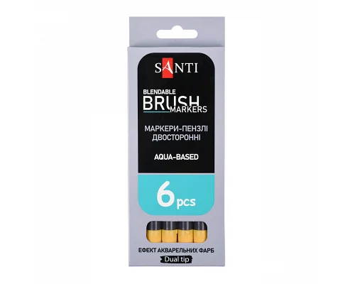 Маркер акварельний Brush Marker SWB-03 медовий двосторонній Santi (391059)