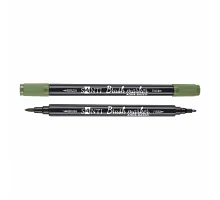 Маркер акварельный Brush Marker SWB-21 зеленый хаки двусторонний Santi (391077)