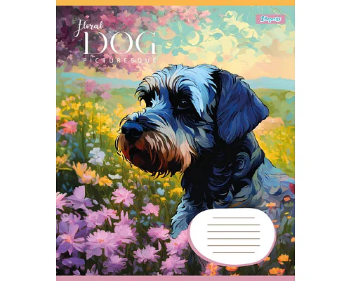 Зошит шкільний 1B Floral dog А5 12 аркушів коса лінія 1 Вересня (766929)