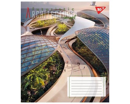 Зошит шкільний Futuristic architecture А5 24 аркушів клітинка YES (767017)