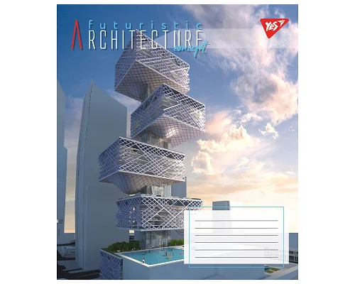 Зошит шкільний Futuristic architecture А5 96 аркушів клітинка YES (767169)