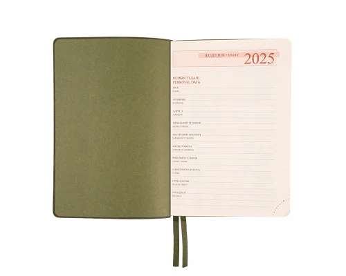 Ежедневник А5 Leo Planner датированный 2025 Boss хаки 368 стр (252515)