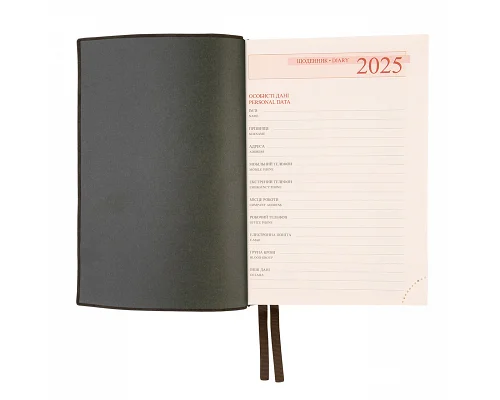 Ежедневник А5 Leo Planner датированный 2025 Velvet темно зеленый 368 стр (252521)