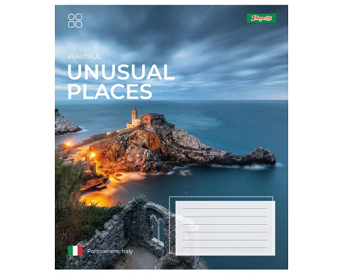 Зошит шкільний 1В Unusual places А5 96 аркушів лінія 1 Вересня (767424)