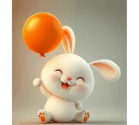 Алмазна мозаїка Веселий кролик з повітряною кулькою 20*20 см Dreamtoys (S10003)