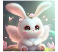 Алмазна мозаїка Кролик з крильцями 20*20 см Dreamtoys (S10038)
