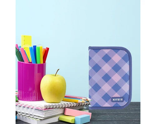 Пенал-книжка без наповнення Kite NEW Purple Chequer 20x14x4 (K24-622-3)