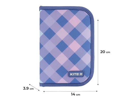 Пенал-книжка без наповнення Kite NEW Purple Chequer 20x14x4 (K24-622-3)