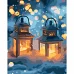 Картина за номерами Ліхтарики у снігу, 40*50см, LED підсвітка SANTI (955084)