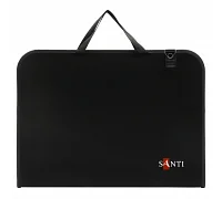 Папка-портфель А3 для ескізів з тканинними ручками чорна пластик Santi (492282)
