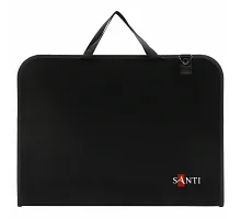 Папка-портфель А3 для ескізів з тканинними ручками чорна пластик Santi (492282)