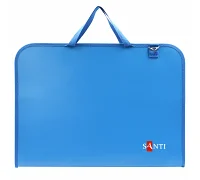 Папка-портфель А3 для ескізів з тканинними ручками синя пластик Santi (492283)