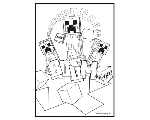 Розмальовка А4 Minecraft з наліпками та завданнями 12 сторінок YES (743222)