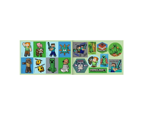 Розмальовка А4 Minecraft з наліпками та завданнями 12 сторінок YES (743222)