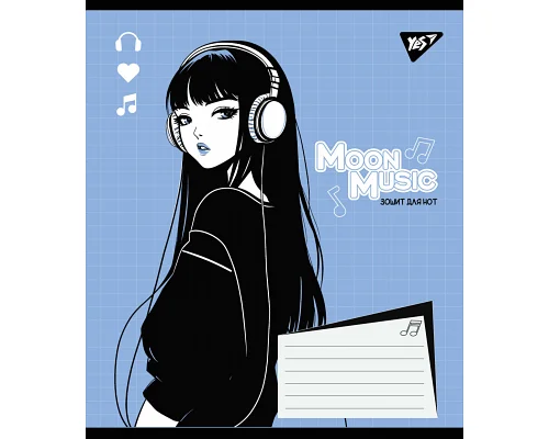 А5+ 12 аркушів Anime moon music нотний зошит YES (767435)
