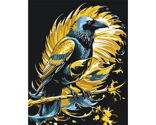 Картина по номерам Гордый ворон с красками металлик 40*50 см Origami (LW3421)