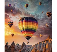 Алмазна мозаїка Повітряні кулі на заході без підрамника, 30*40см, ТМ Dreamtoys (S30049)