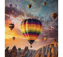 Алмазна мозаїка Повітряні кулі на заході без підрамника, 30*40см, ТМ Dreamtoys (S30049)