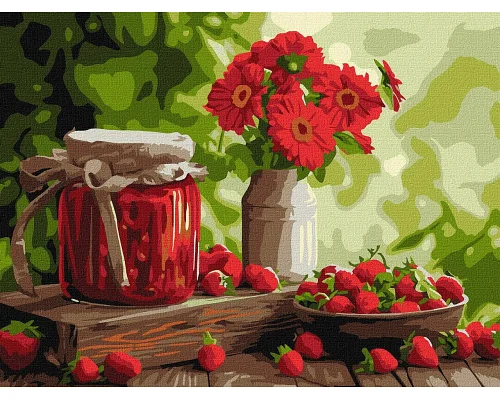 Картина за номерами Полуничне варення 30х40 Ідейка (KHO5691)