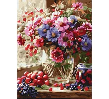 Картина за номерами Букет і фрукти 30х40 Ідейка (KHO5693)