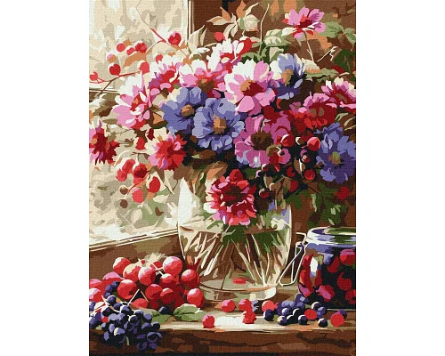 Картина за номерами Букет і фрукти 30х40 Ідейка (KHO5693)