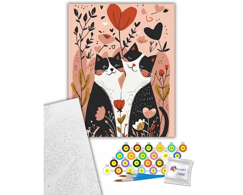 Картина за номерами Котяче кохання 40х50 см Art Craft (11696-AC)