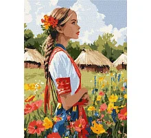 Картина за номерами Гарна українка 30х40 см Ідейка (KHO8485)