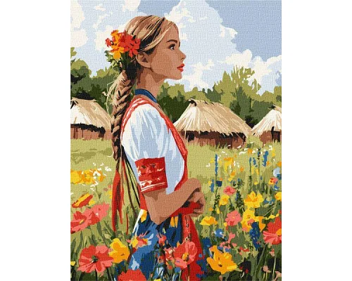 Картина за номерами Гарна українка 30х40 см Ідейка (KHO8485)
