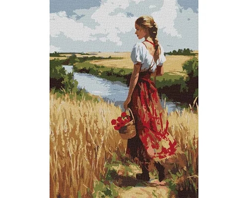 Картина за номерами Українка та лани 30х40 см Ідейка (KHO8486)
