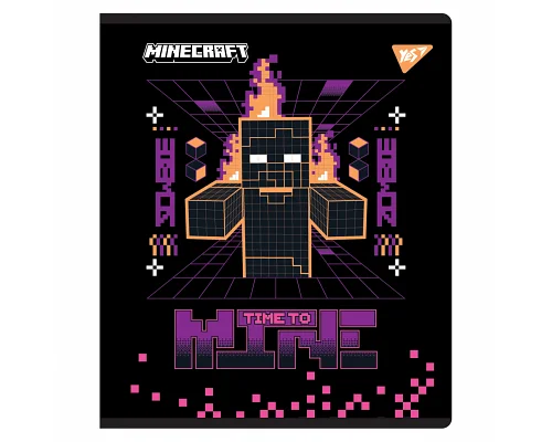 Набір зошитів шкільних Minecraft. Black 12 аркушів лінія YES 10 шт (767510)