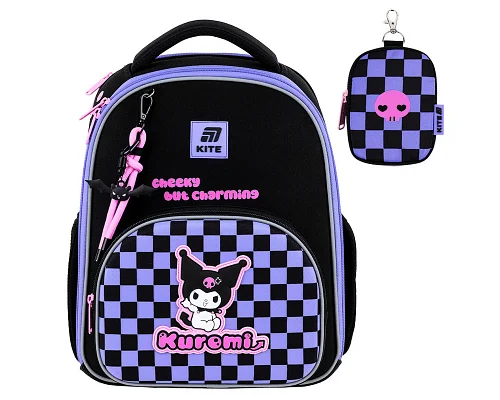 Рюкзак шкільний каркасний Kite котик Kuromi 38 см (HK25-556M)