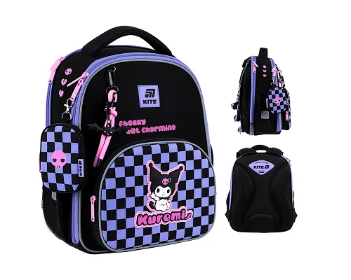Рюкзак шкільний каркасний Kite котик Kuromi 38 см (HK25-556M)
