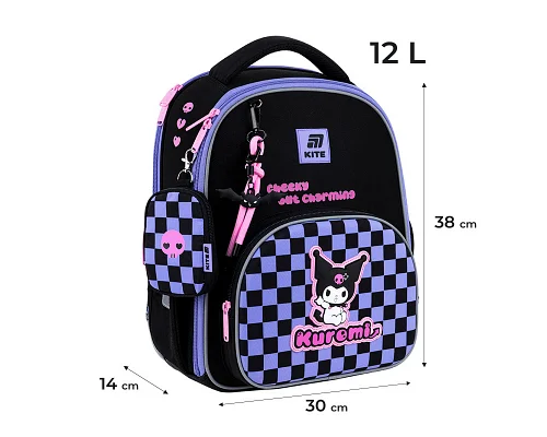 Рюкзак шкільний каркасний Kite котик Kuromi 38 см (HK25-556M)
